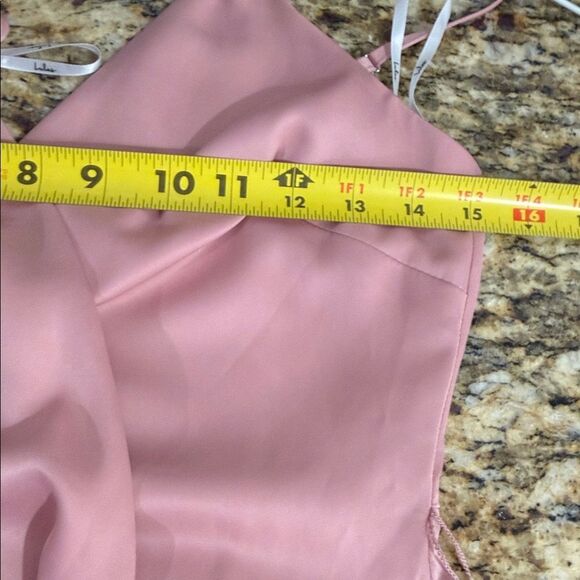 Lulus Blush Pink Wrap Slip Dress Tie Back Adjustable Straps Size S - Picture 9 of 9